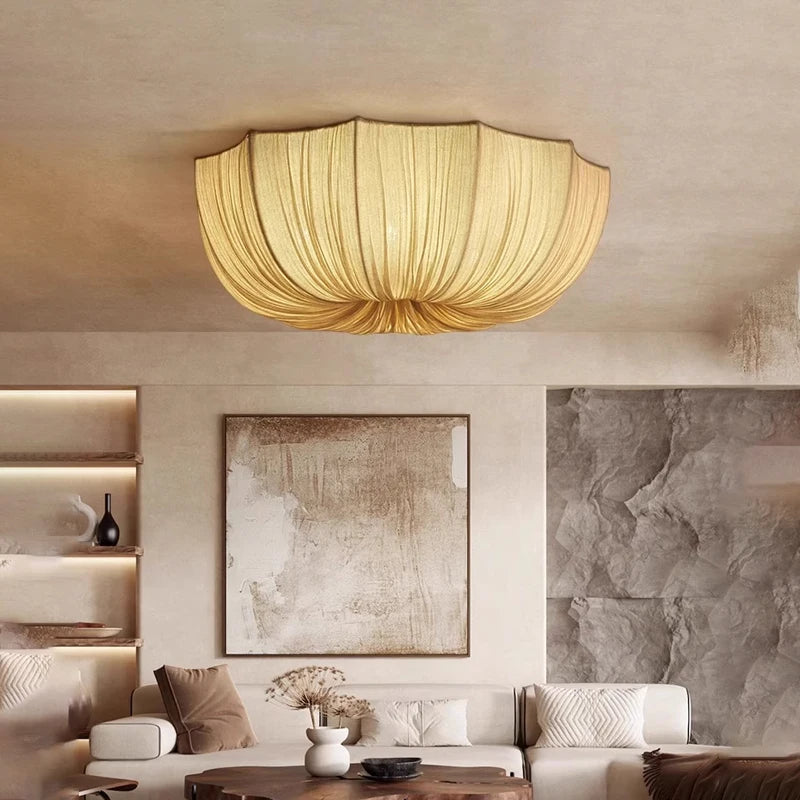 Fabric Chandelier – Wabi-Sabi Nordic LED for Bedroom & Bedside, Dining Room & Kitchen | Seren Orbit by Evenlyr