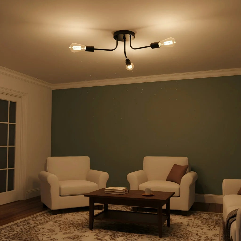 Ilaria Flush Mount Modern Chandelier for Dining Room – Mid-Century – detail view 4