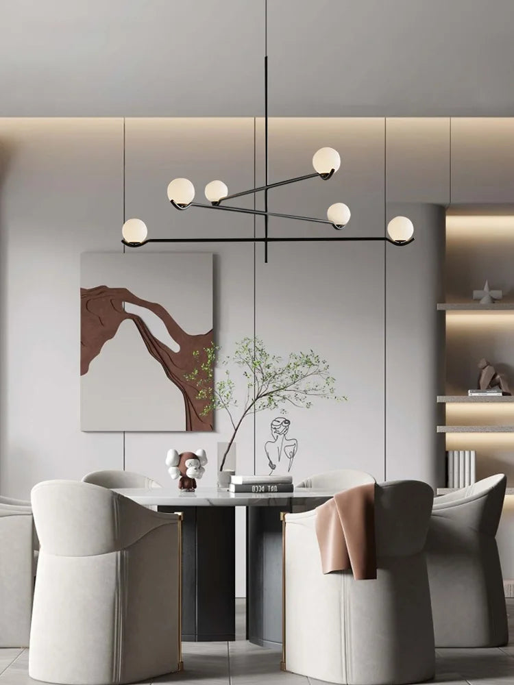 Glass Globe Chandelier – Modern LED for Bedroom & Bedside, Dining Room & Kitchen | Seren Glow by Evenlyr