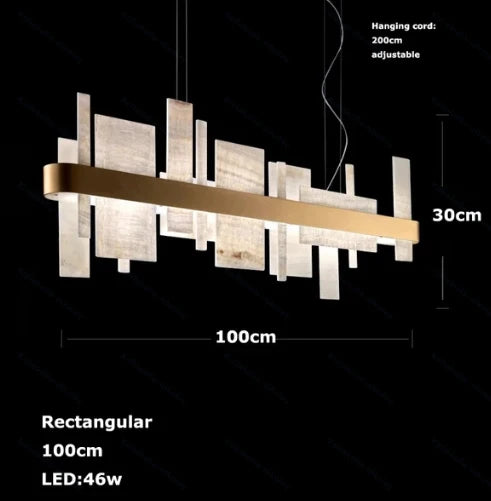 Orlena Dimmable Alabaster Linear Chandelier