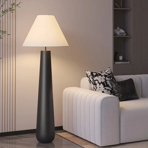 Aster Lattice Fabric Floor Lamp – Dimmable styled in a living room interior