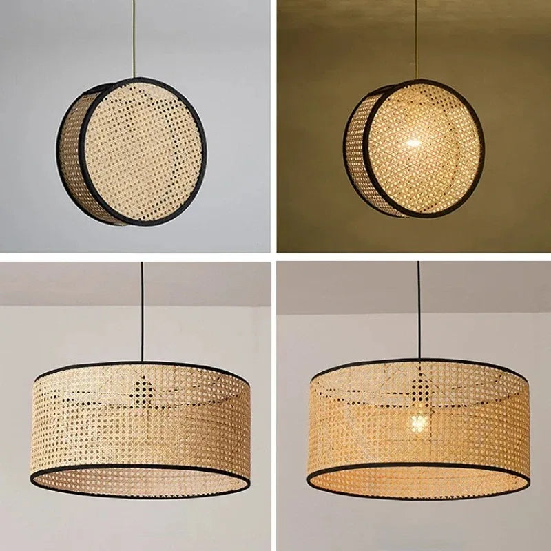Palermo Bamboo Rattan Chandelier for Dining Room – Vintage
