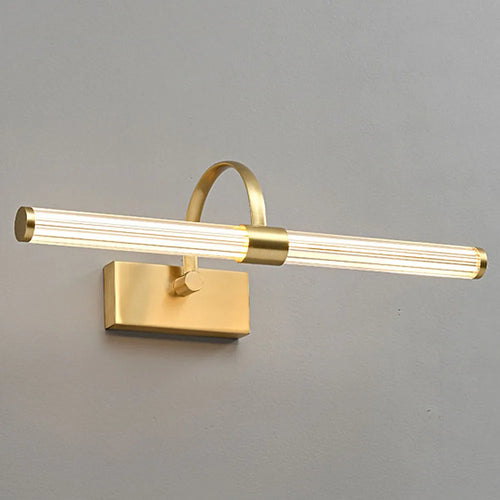 Brass & Acrylic LED Bathroom Vanity & Mirror Light – Modern Adjustable LED for Bathroom | Oriana Crest by Evenlyr