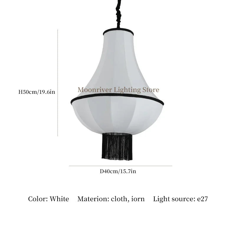 Beige Wabi-Sabi Fabric Chandelier – detail view 8