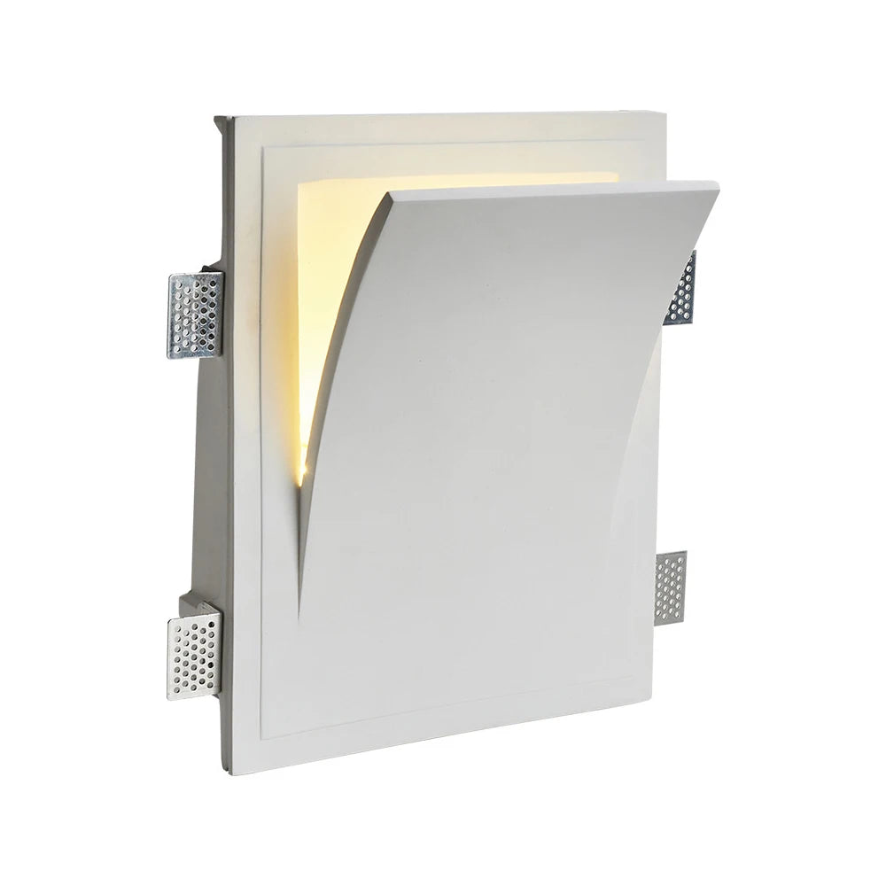 Elara Fully Recessed Gypsum Bedside Wall Light – Minimalist
