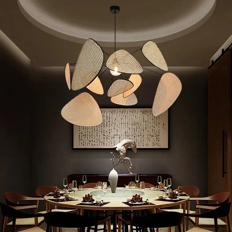 Juniper Nordic Rattan Chandelier for Living Room