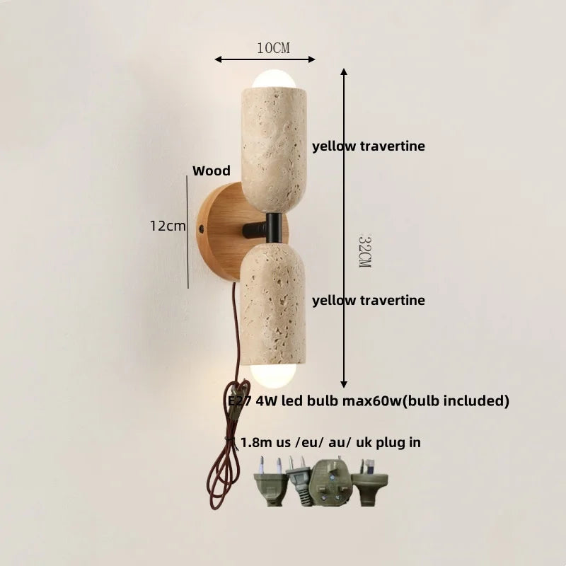 Evren Veil Travertine Wall Sconce – product view 9