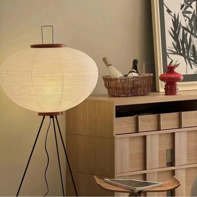 White Wabi-Sabi Orb Floor Lamp – product view