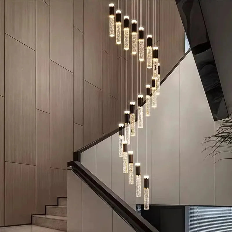 Modern Minimalist Chandelier – Crystal Dimmable LED for Dining Room, Hotel Lobby | Elowen Veil by Evenlyr