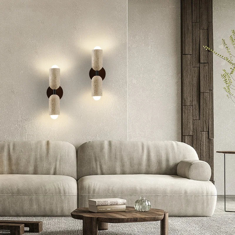 Evren Veil Travertine Wall Sconce – product view 3
