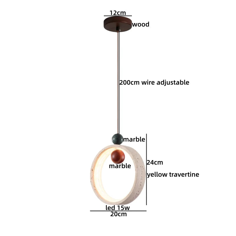 Galen Veil Travertine Pendant Light