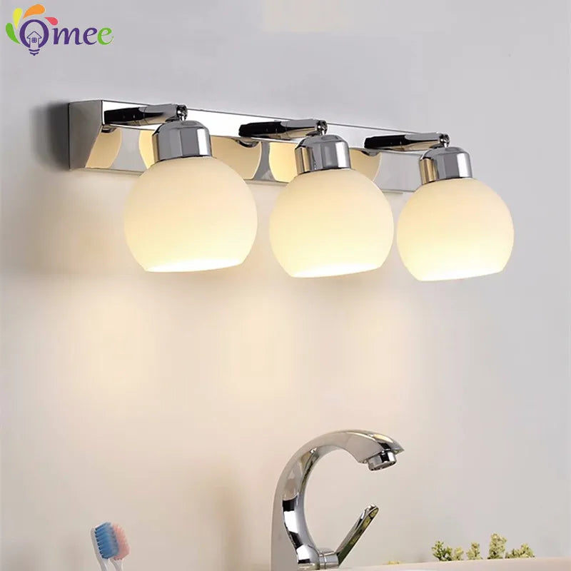 Helios Crystal LED Bathroom Mirror Light for Vanity Area – Stainless Steel