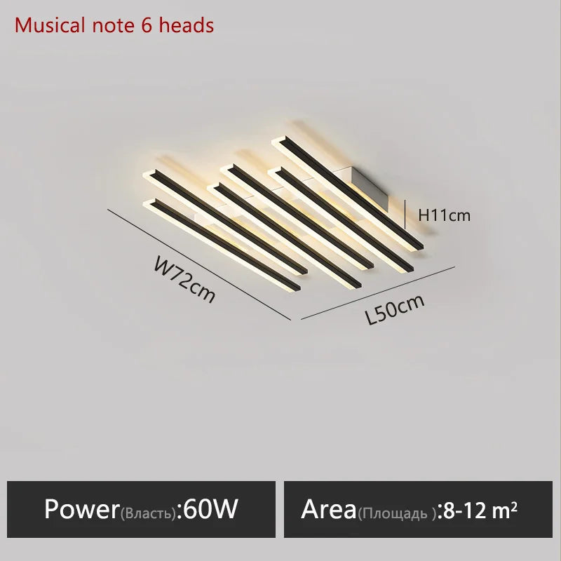 Metal Linear Flush Mount Ceiling Light – Modern LED Linear for Bedroom & Bedside, Living Room | Seren Line by Evenlyr