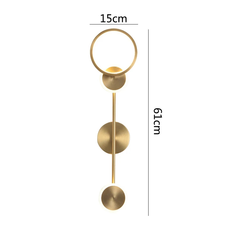 ASANZUO Modern LED Wall Light Brass Lighting fixture Nordic Restaurant kitchen Bedroom Living Background wall sconce Decor lamps