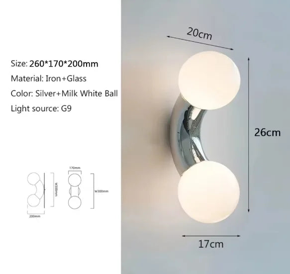 Ivara Arc Globe Glass Pendant Light – product view 7