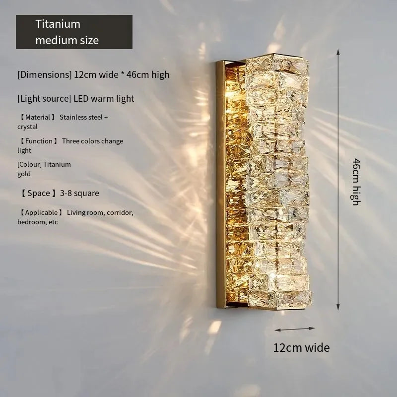 Aurelia Chrome-and-Gold Crystal Vanity Wall Light