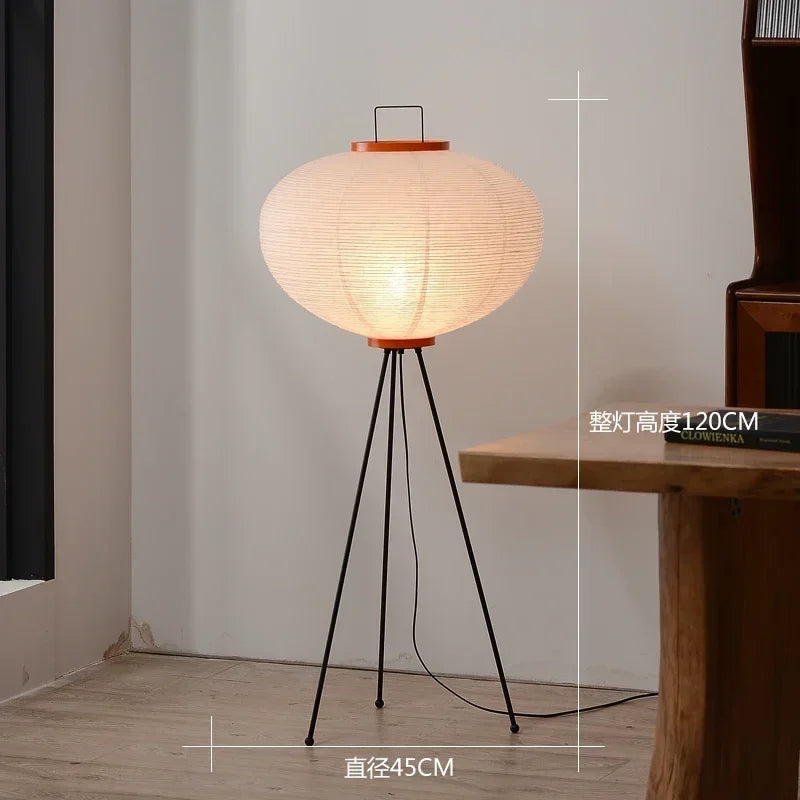 Rice Paper Floor Lamp – Wabi-Sabi Japanese for Bedroom, Reading Corner, Hotel Lounge | Vesper Cascade by Evenlyr