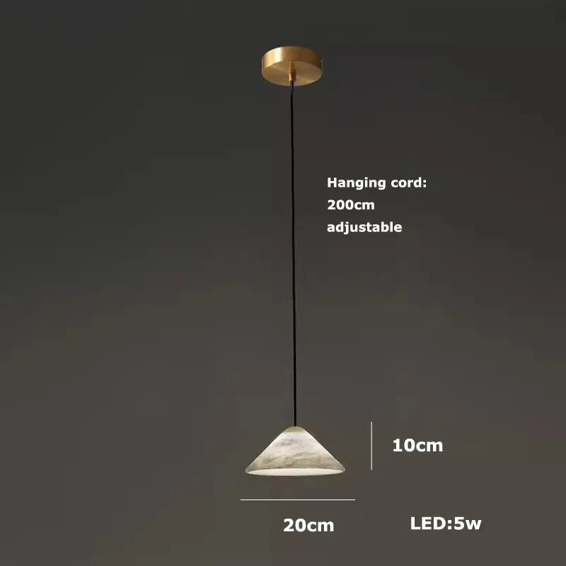 Delia Veil Sculptural Marble Pendant Light – product view 7