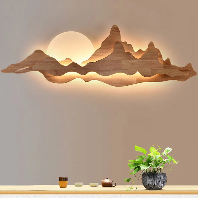 Aveline Halo Wood Wall Sconce – Nordic Wood Wall Sconces for Dining Room