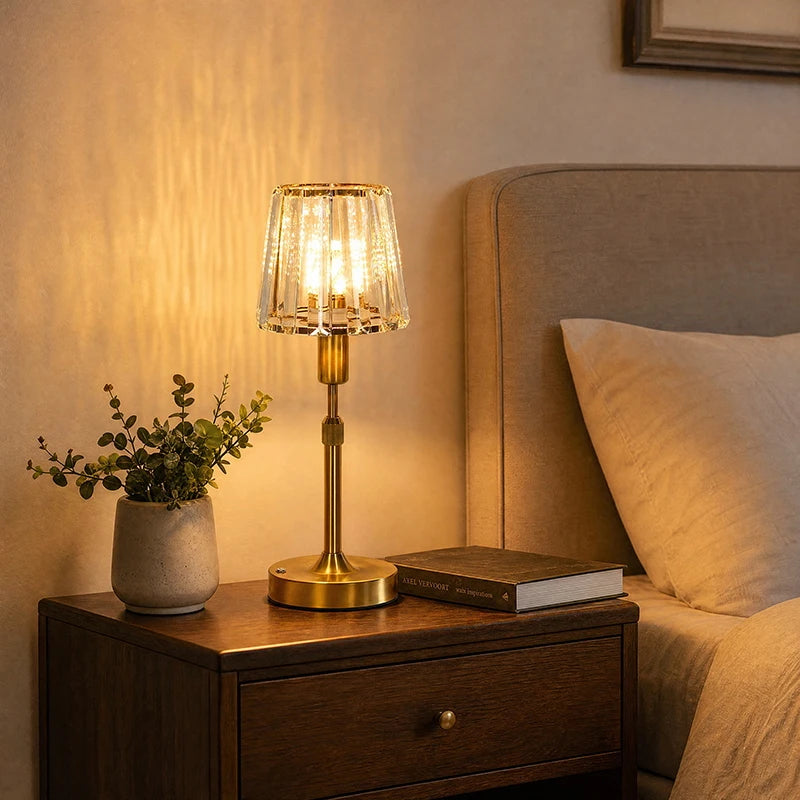 Quilla Contour Rechargeable Crystal Desk Lamp – product view 4
