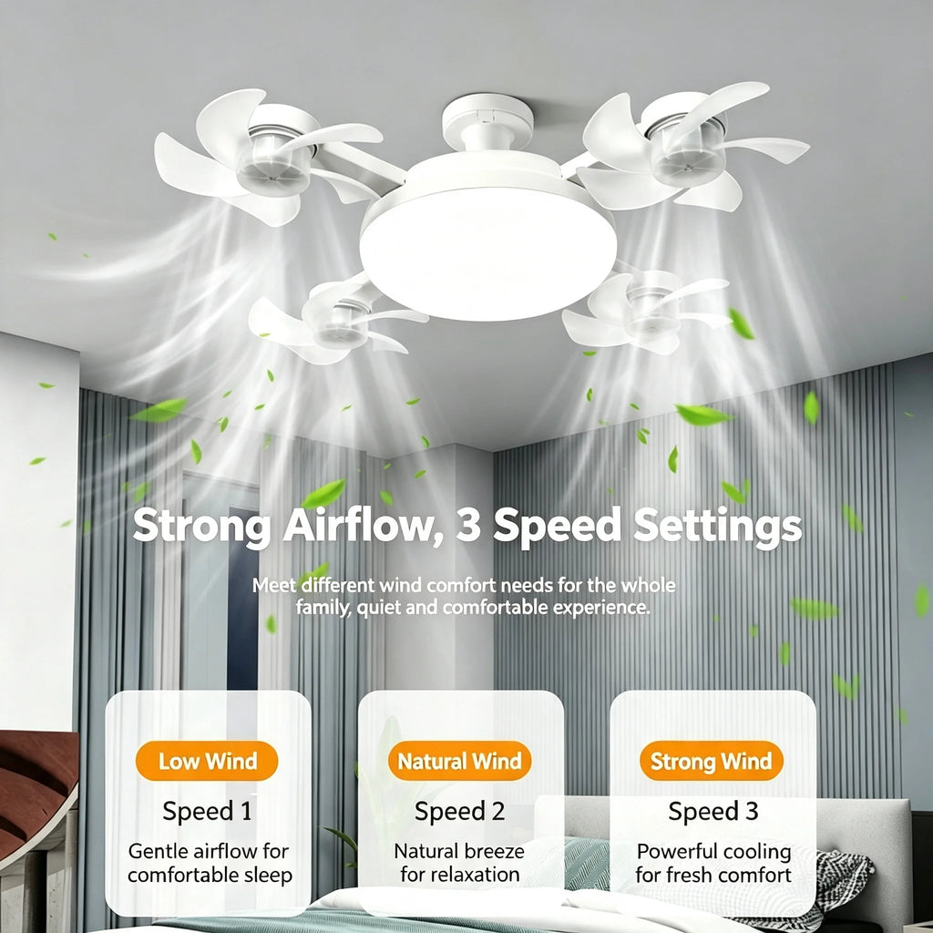 Neroli Drone Design Ceiling Fan with Light for Living Room – Remote Control