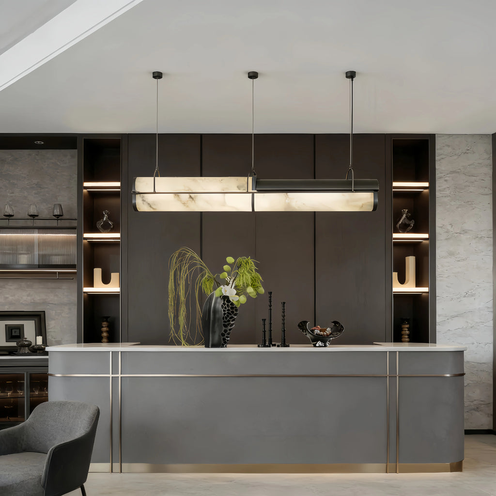 Tavian Veil Linear Alabaster Pendant Light – product view 3