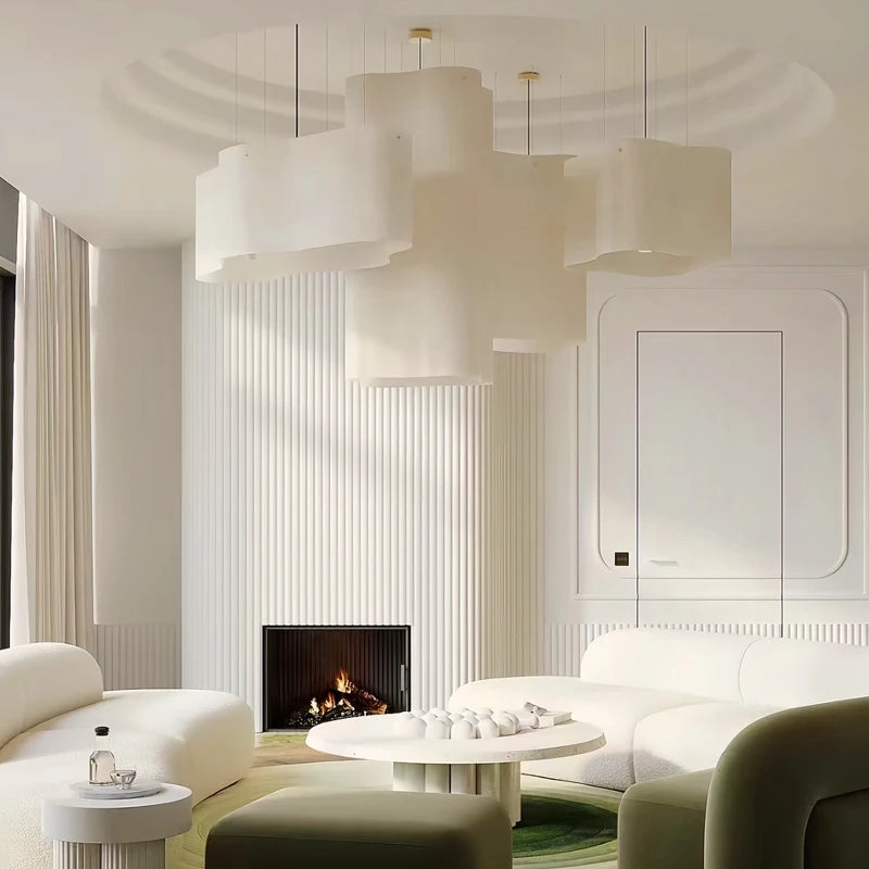 Paper Chandelier – Wabi-Sabi Japanese Dimmable LED for Dining Room, Living Room, Hotel Lobby | Kaelis Halo by Evenlyr
