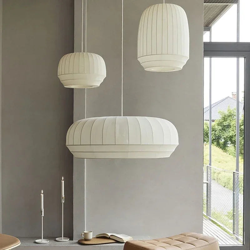 Fabric Chandelier – Wabi-Sabi Minimalist LED for Living Room, Hotel & Hospitality | Celia Veil by Evenlyr