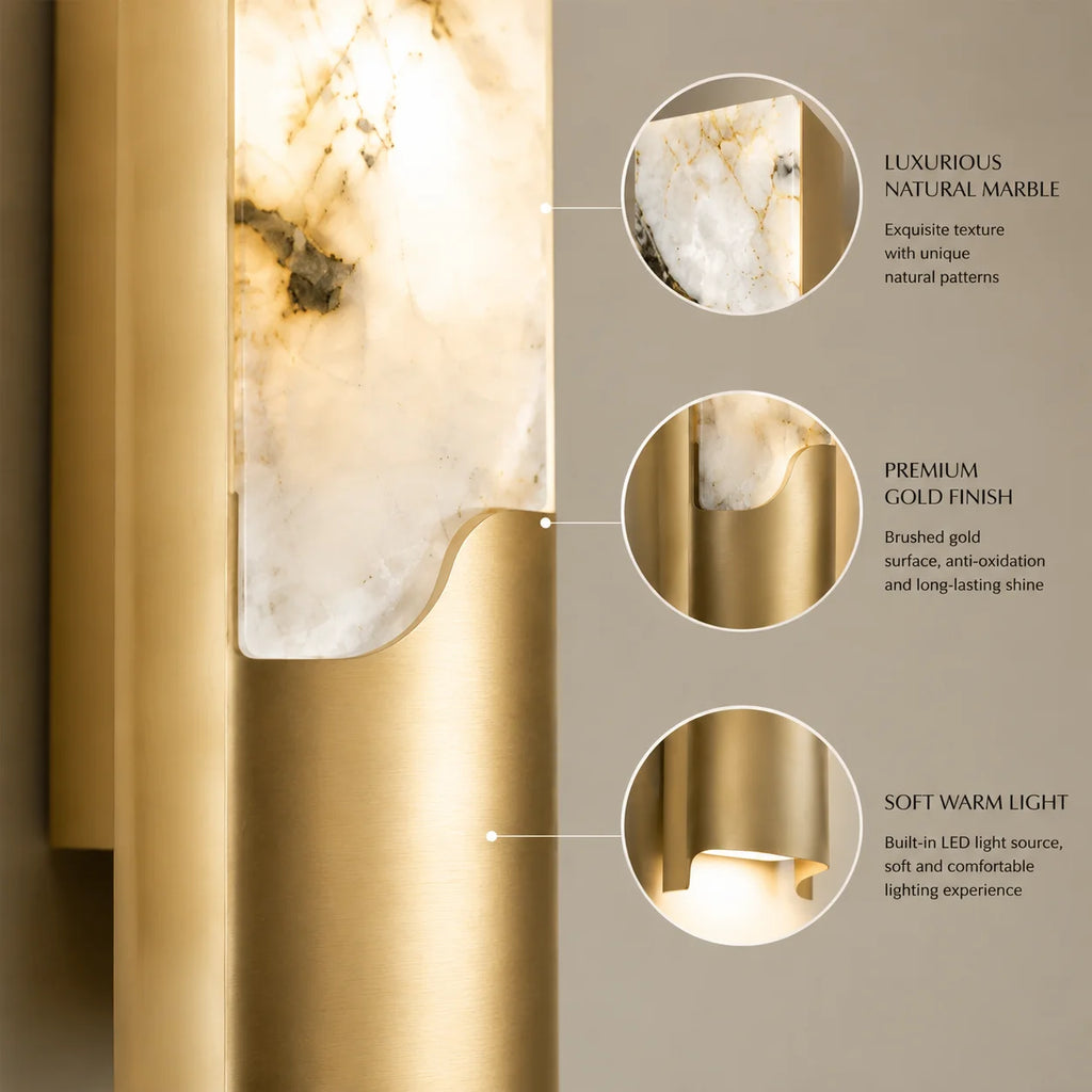 Caelia Contour Marble Wall Sconce – product view 4