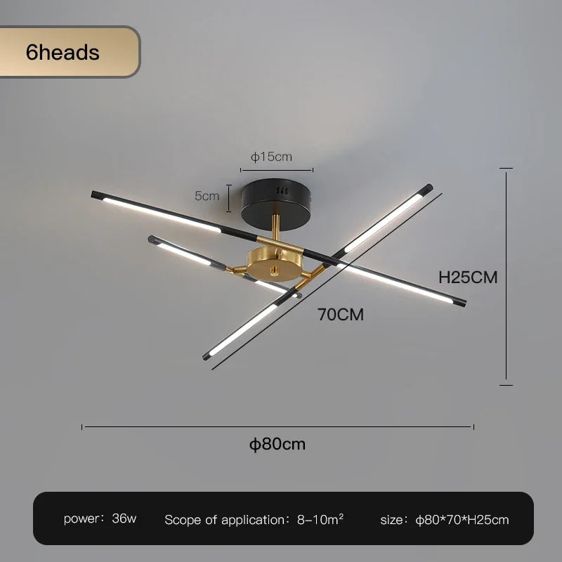 Metal Chandelier – Nordic LED for Bedroom & Bedside, Living Room, Dining Room & Kitchen | Seren Crest by Evenlyr