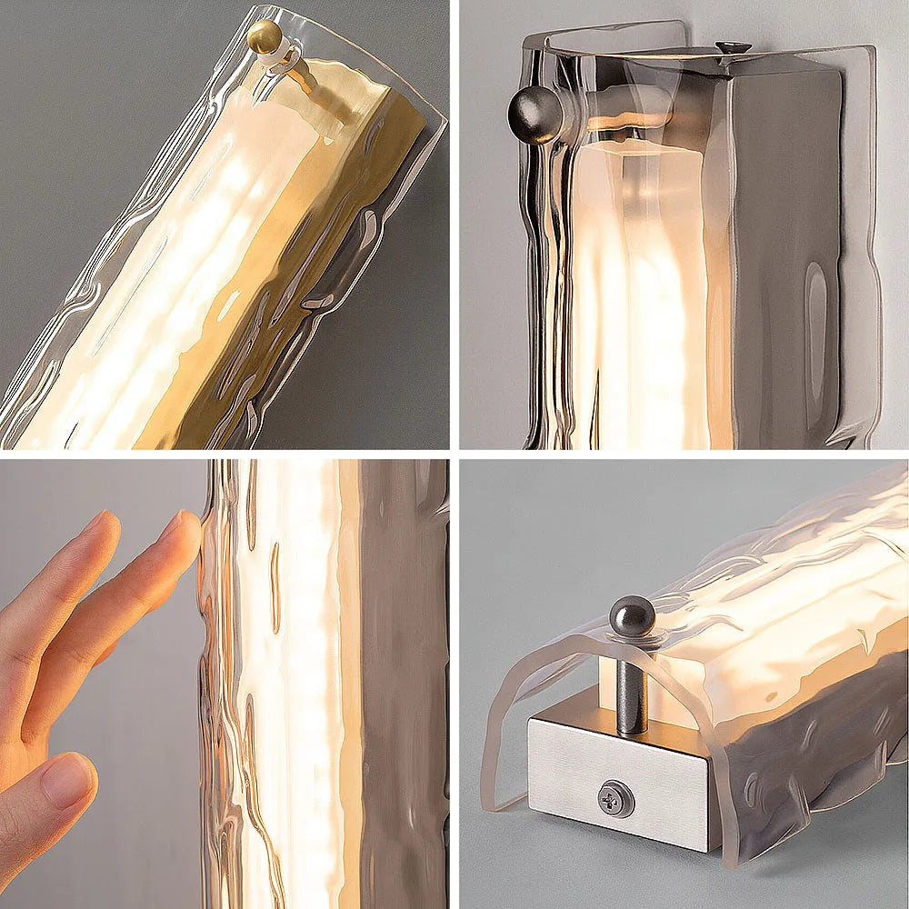 Glass & Crystal Wall Sconce – Modern Minimalist for Bedroom, Hallway, Living Room | Evanthe Beam by Evenlyr