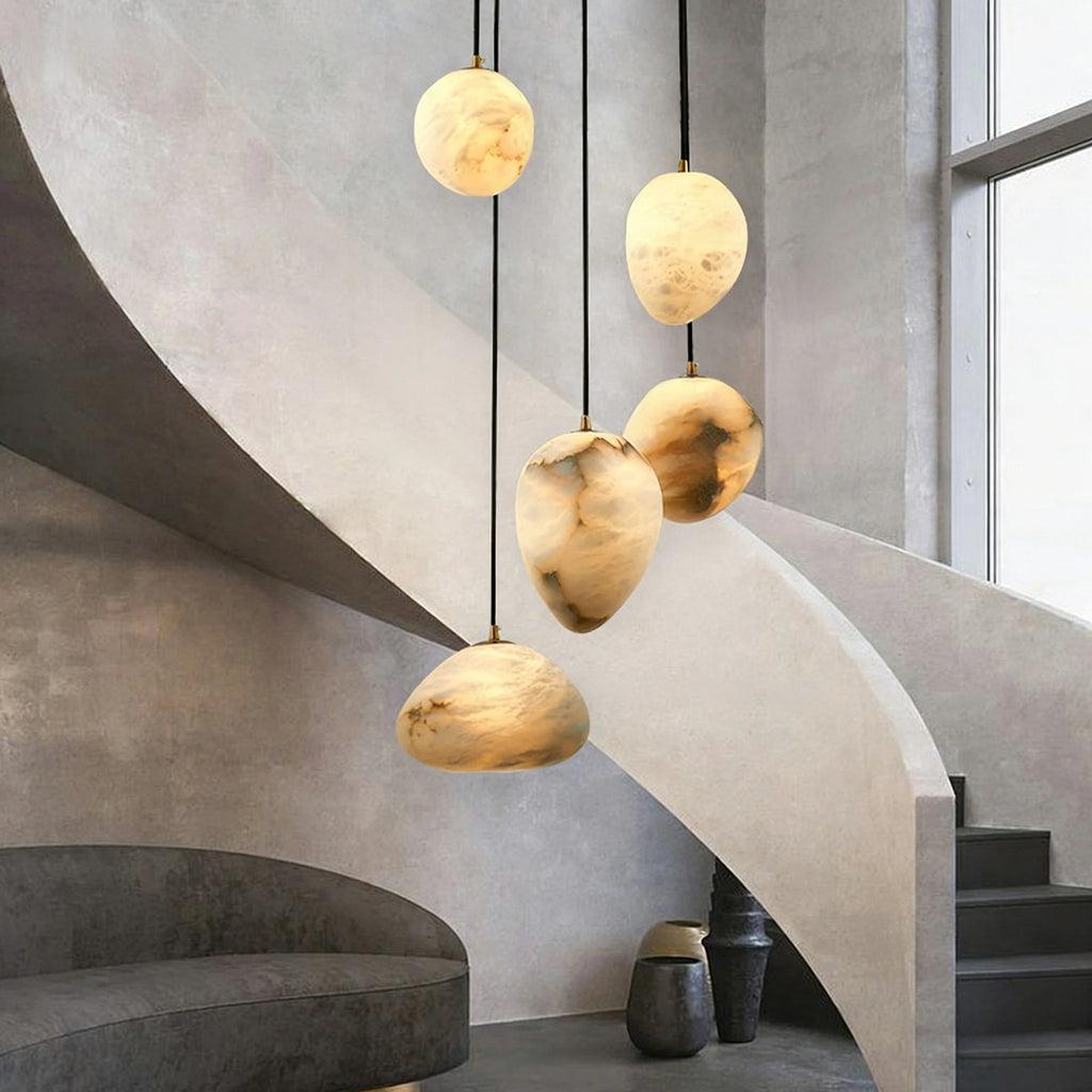 Xavia Arc Cloud Alabaster Table Lamp – Modern Alabaster Cloud Table Lamps for Dining Room
