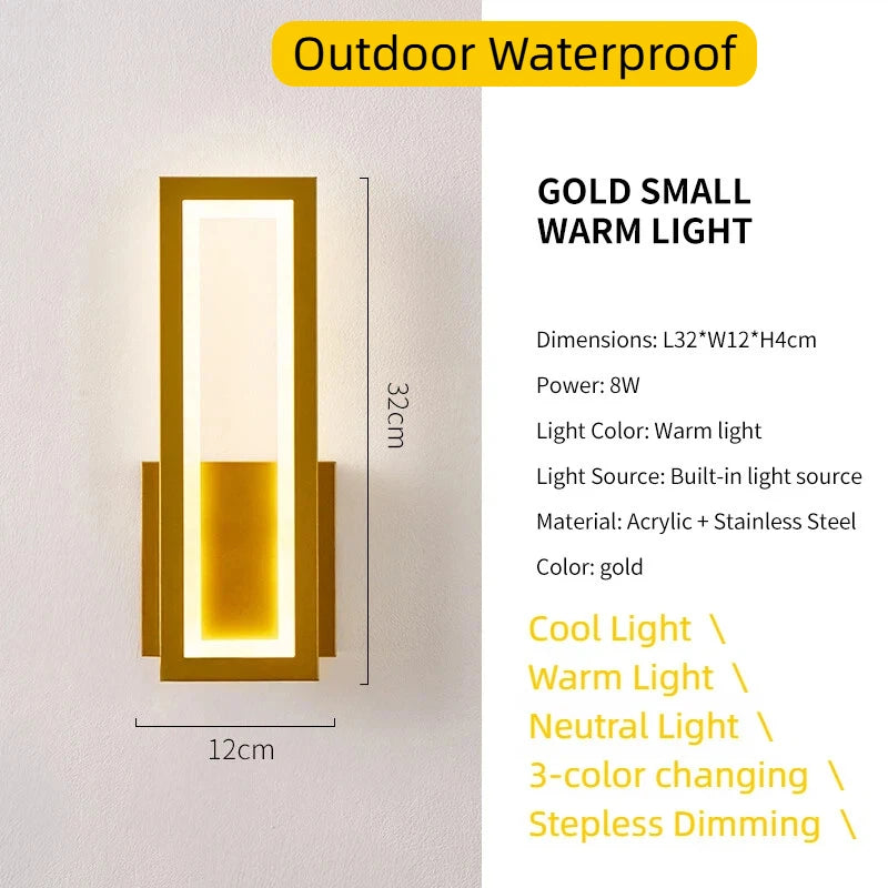 Palermo Minimalist Outdoor Wall Light for Porch