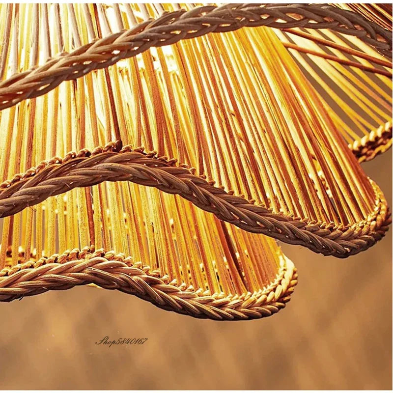 Rattan Chandelier – Wabi-Sabi Japanese for Living Room, Bedroom, Dining Room | Celine Orbit by Evenlyr