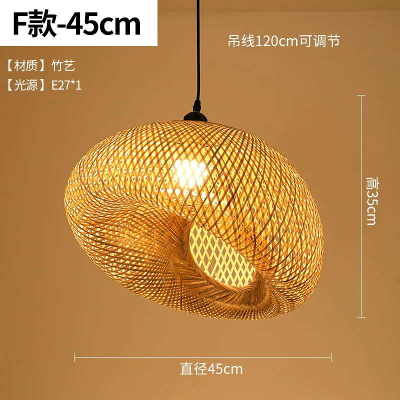 Tivoli Round Rattan Chandelier for Dining Room – Bamboo