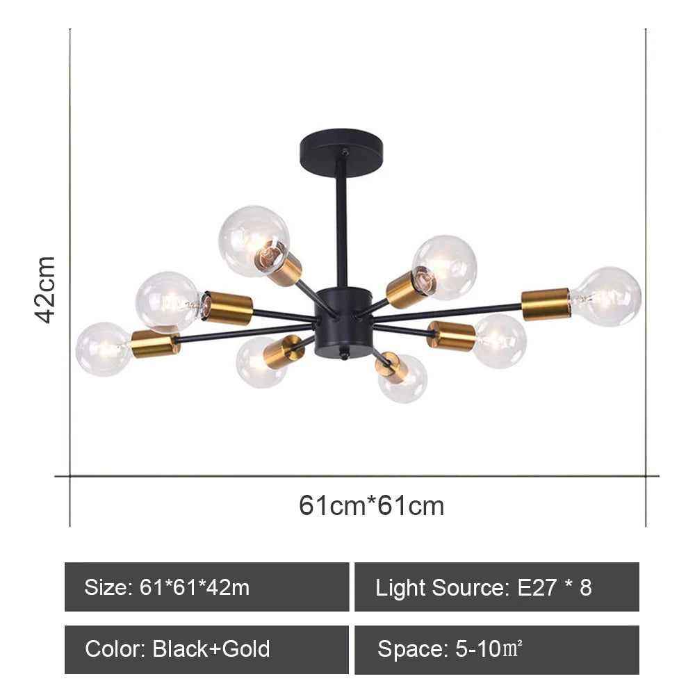 Quintara Flush Mount Modern Chandelier for Dining Room – Vintage