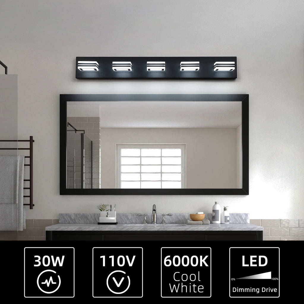 Acrylic Linear LED Bathroom Vanity & Mirror Light – Modern LED Linear for Bathroom | Oriana Dome by Evenlyr