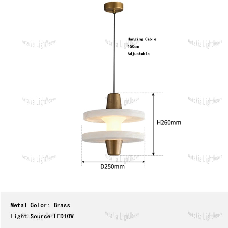 Zorin Halo Alabaster Pendant Light – product view 14