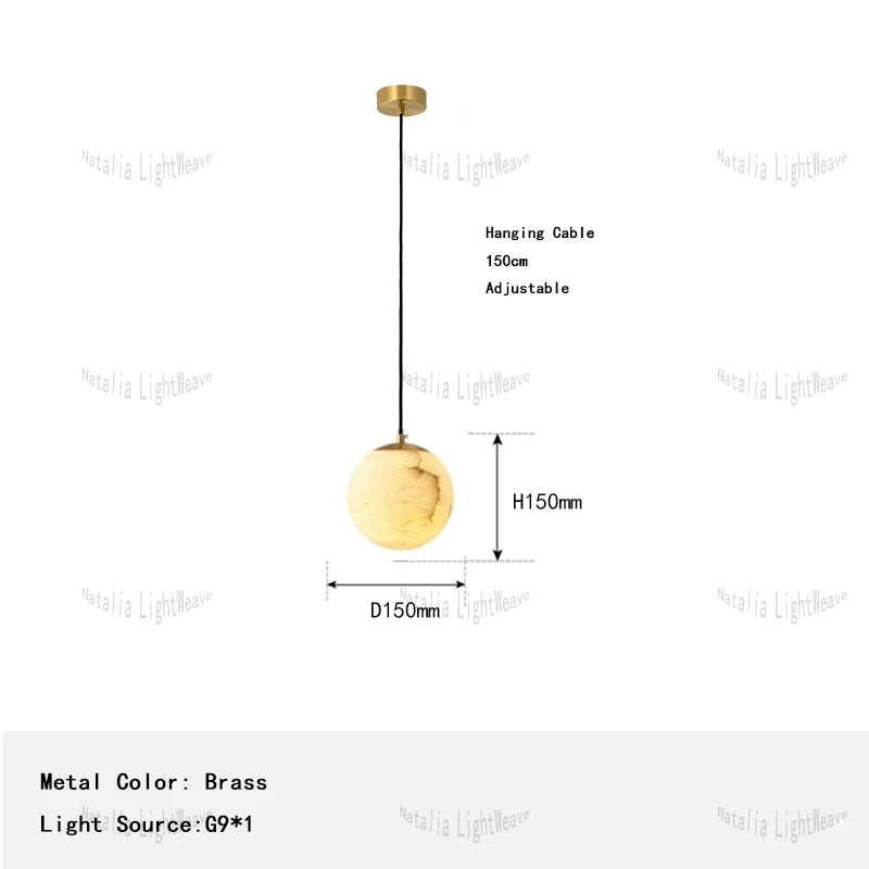 Zorin Halo Alabaster Pendant Light – product view 12