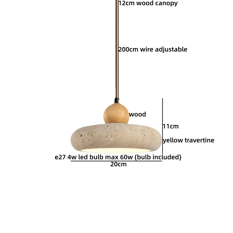 Galen Veil Travertine Pendant Light