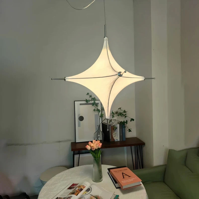Nordic Modern Chandelier – Fabric for Foyer, Hotel Lobby | Celeste Veil by Evenlyr