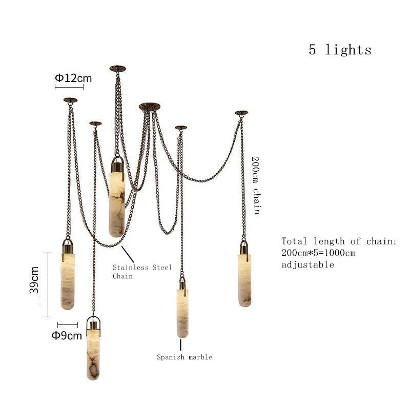 Tivoli Brass Modern Chandelier for Dining Room