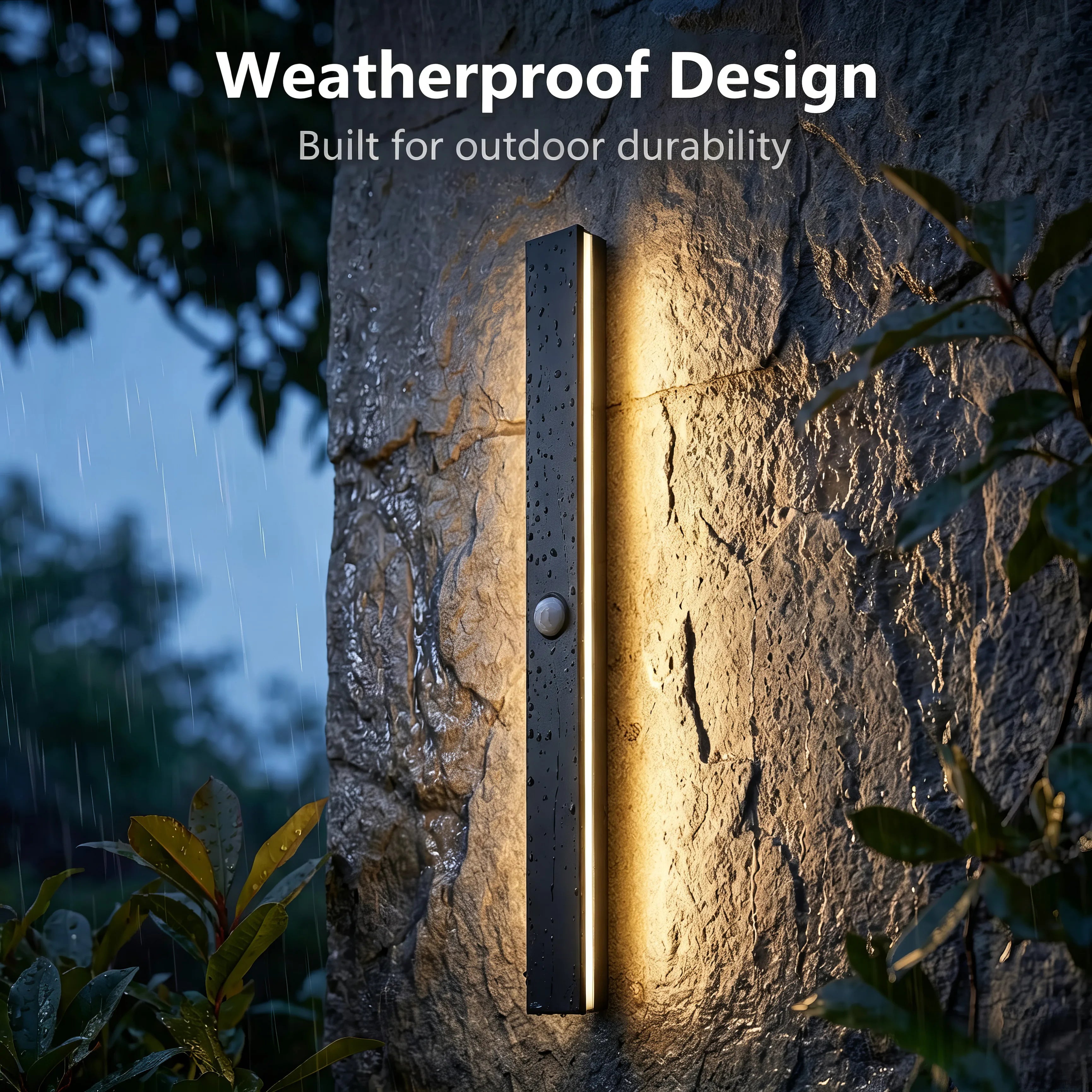 Merano Long Motion-Sensor Outdoor Wall Light for Porch – IP65 – detail view 2