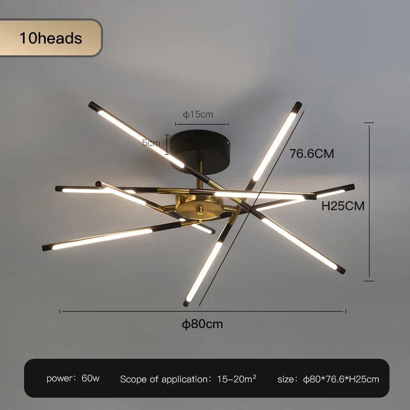 Metal Chandelier – Modern Dimmable LED for Bedroom & Bedside, Living Room, Dining Room & Kitchen | Virelle Glow by Evenlyr