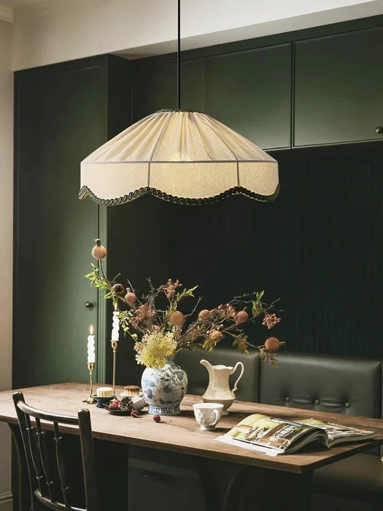 Fabric Chandelier – Wabi-Sabi Japanese for Bedroom & Bedside, Dining Room & Kitchen | Elowen Contour by Evenlyr