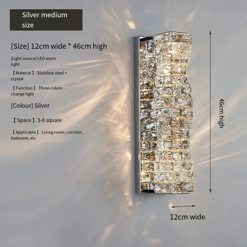 Aurelia Chrome-and-Gold Crystal Vanity Wall Light
