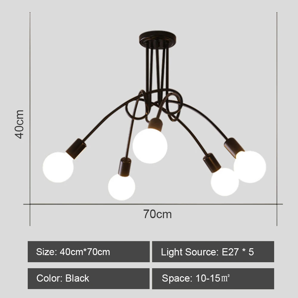 Quintara Flush Mount Modern Chandelier for Dining Room – Vintage