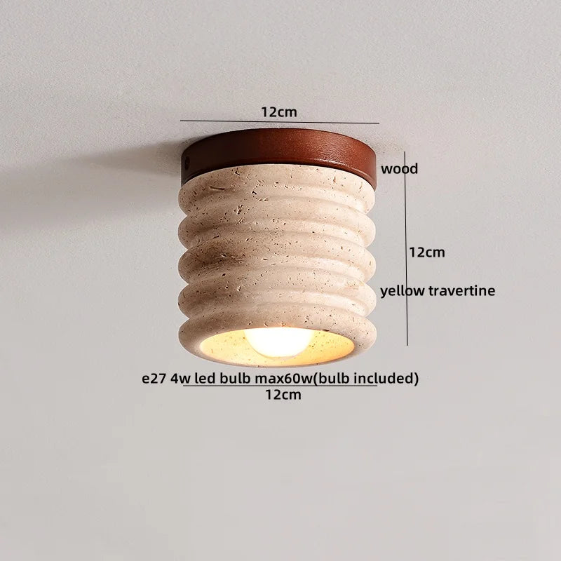 Ruelle Veil Globe Travertine Ceiling Light – product view 6