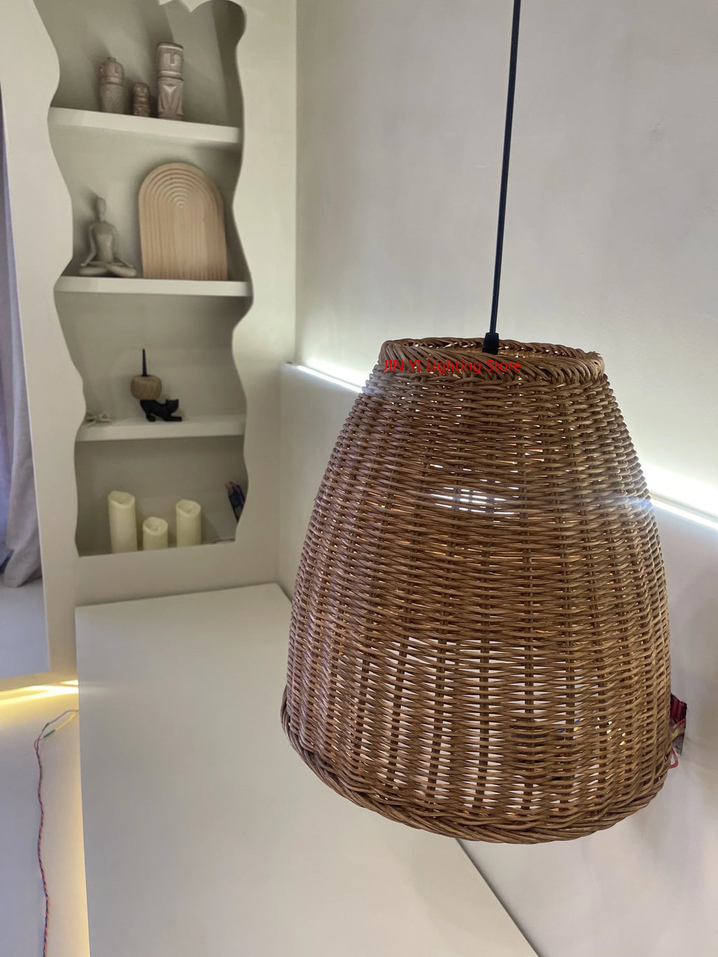 Aurelia Wabi-Sabi Rattan Pendant Light for Dining Room – Vintage