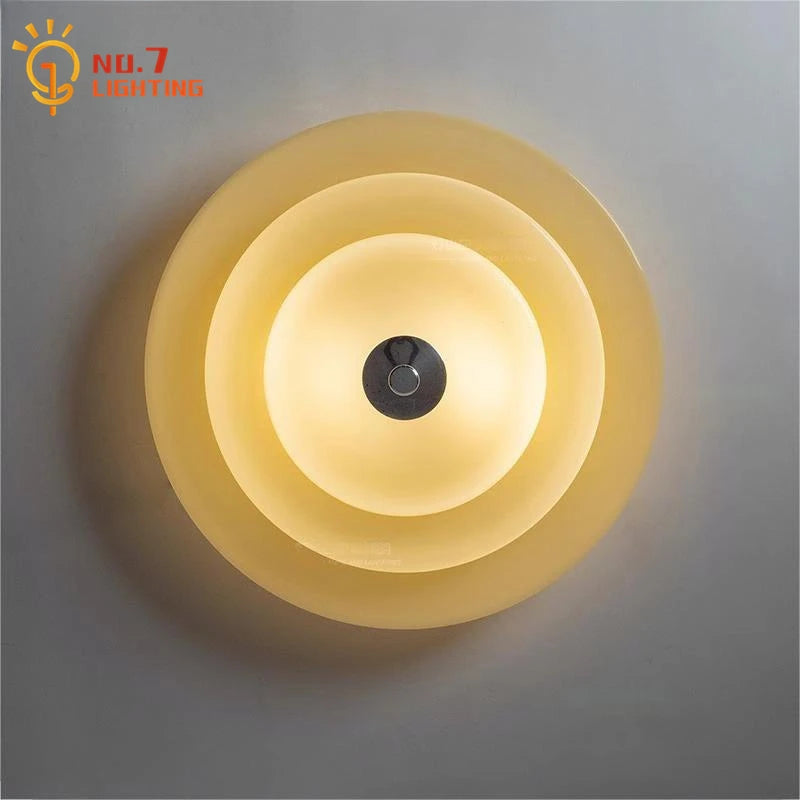 Glass Flush Mount Ceiling Light – Mid-Century Low-Profile for Bedroom, Hallway, Kitchen | Coralie Arc by Evenlyr